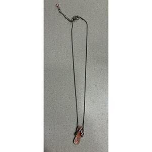 Women’s Pink Floral Flip Flop Beach Sandal Necklace